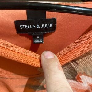 Stella & Julie Orange Long Sleeve Dress